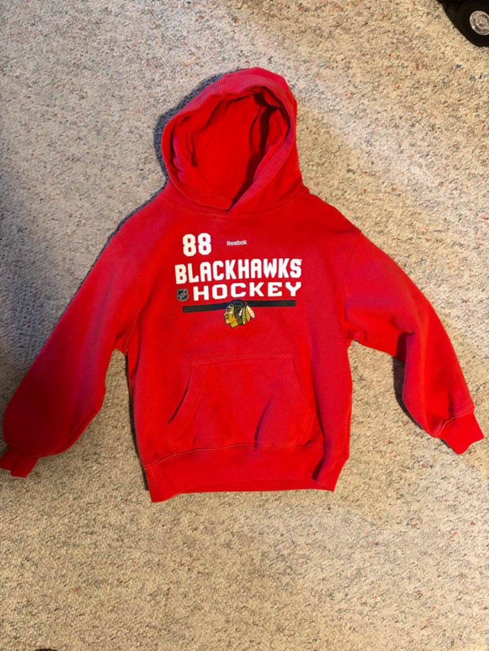 Reebok Red Blackhawks Hockey Kids Hoodie - Patrick Kane 88